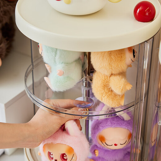 GOTO labubu storage box rotating blind box display stand transparent labubu vinyl doll display cabinet ladder basic rotating blind box storage box