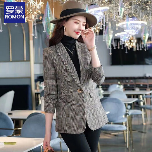 Luo Meng 2025 Spring and Autumn New Style Waist Fit Suit Jacket Design Niche Slim Casual Suit Women's Fashion Blue-1 234 Styles L Recommendation 85-100Jin Jin is equal to 0.5 kg