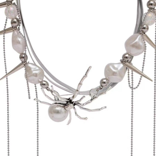 Legierung schwerer Industrie Nieten Lederkragen Dunkle Punk Europäische Frauen Y2K Subkultur Nische Design Halskette Klemme Kette Bernstein Retro Butterfly Halskette X3889