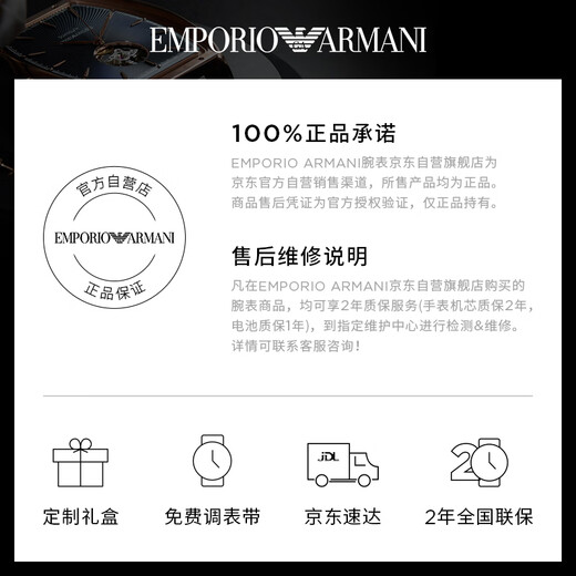 EMPORIO ARMANI Armani Watch Men's Simple Business Series Silver Sunburst Quartz Watch Birthday Gift AR11599