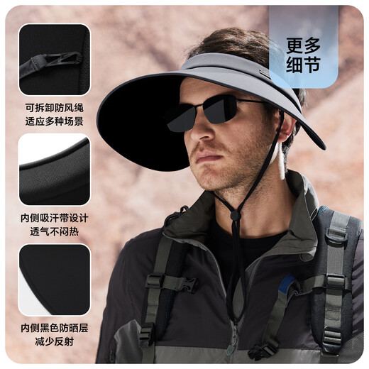 JIUMU sun protection hat men's sun hat large head circumference fishing hollow hat mountaineering hat summer outdoor anti-UV sun hat