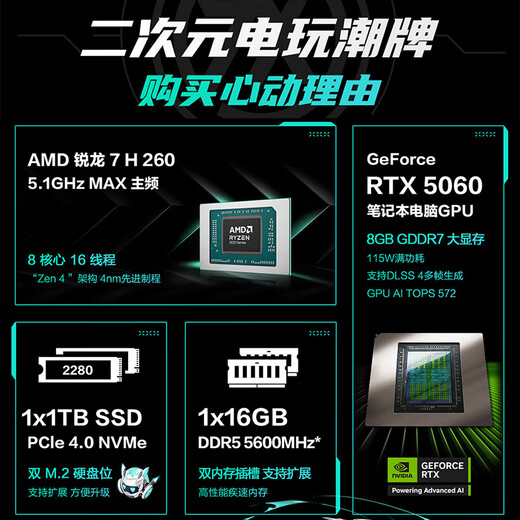 华硕天选6  【国家补贴20%】16英寸高性能游戏本 电竞笔记本电脑 锐龙7 H260/RTX5060/日蚀灰 16GB内存/1T高速固态硬盘