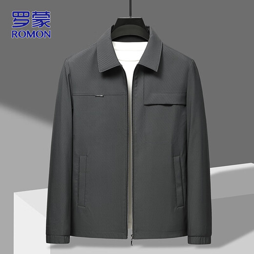 ROMON Executive-Jacke für Herren, Herbst und Winter, Business-Professionelle Jacke, trendiges Top für Papa im jungen und mittleren Alter, Grau, XL