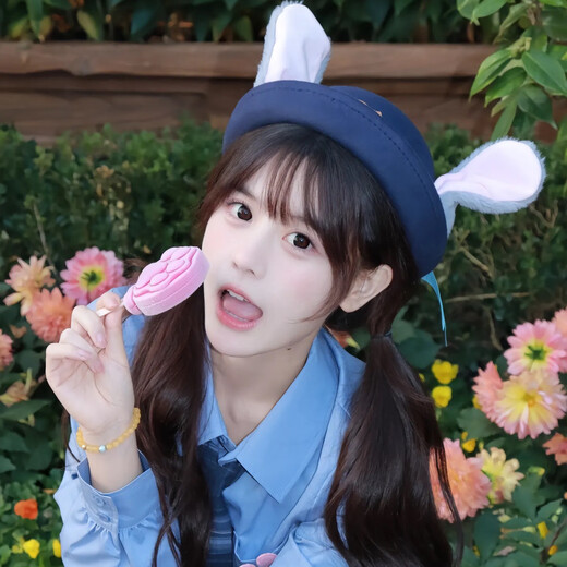 Sombra de sombra de sombra de la mañana Spring Women's Spring New Boinet Cartoon Judy Top Hat Dome Crazy Zootopia Oficial de policía de conejo Hat Judy Versión para adultos (57 cm)