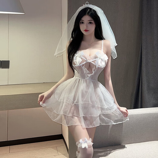 姬欲纯欲攻速御姐战袍情趣内衣服夫妻刺激高档婚纱新娘战袍花嫁sm羞耻 【婚嫁新娘】掀开后推sm羞耻【送丝袜】 均码【80-120斤】保密发货