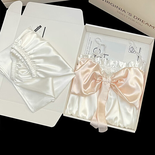 Qinji pajamas for women in summer 2025 new ice silk suspender two-piece set sweet suspender ice silk pajamas for women in summer 2025 #YX-9214 XL[116-130]Jin[Jin equals 0.5 kg] Unicode