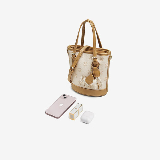 Best 2025 autumn new style shopping mall same bucket bag fashionable and trendy crossbody bag for women TY042CX5 beige/brown F