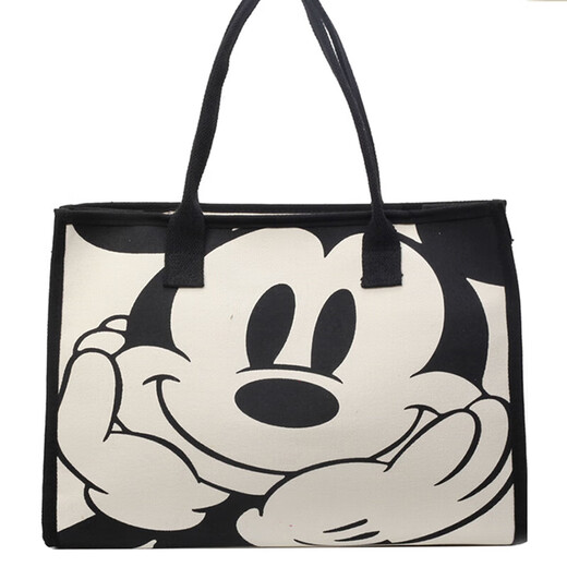 Qiangba Large Capacity Canvas Bag for Women 2025 New Cute Cartoon Shoulder Tote Bag Mummy Bag Outing Travel Tote Bag
