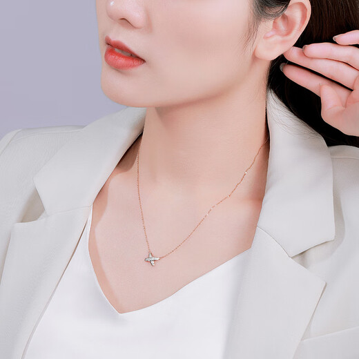 Trendy Acer Zhijian 18K gold necklace for women, X-shaped cross, versatile for commuting, high-end, birthday gift for girlfriend, chain length is about 45cm