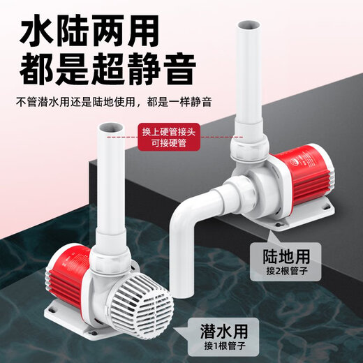 老渔匠鱼缸水泵变频潜水泵静音水陆两用小型过滤循环老鱼匠抽水泵 低压24V超静音12w流量695-1500L