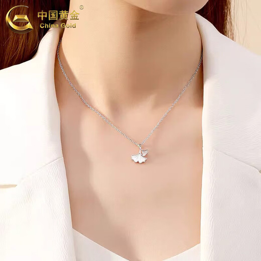 China Gold (CHINA GOLD) Pure Silver Necklace Girls Pendant Silver Jewelry Light Luxury Fashion Sansheng Lucky Tanabata Birthday Gift for Girlfriend and Lover Pure Silver Sansheng Lucky Necklace + Brand Gift Box