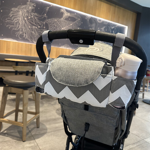 Stroller hanging bag Nordic style stroller hanging bag Storage bag Multifunctional bottle storage bag New life Light gray_Twilight Star River