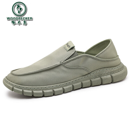 Woodpecker Old Pékin Chaussures en tissu masculin Summer Trendy Chaussures toile Chaussures hommes paresseux conduisant la semelle douce sans lacets légers et respirant ys9901 noir 39