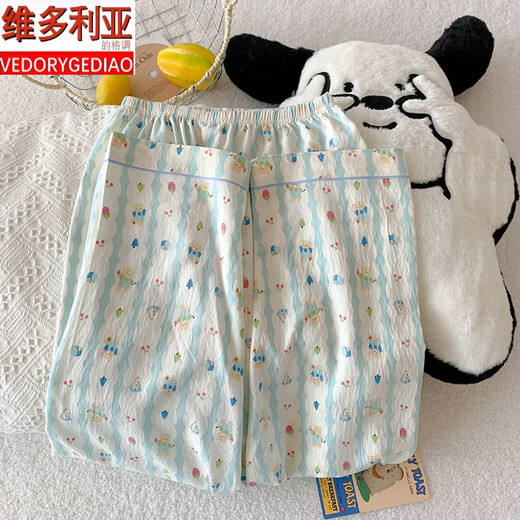 维多利亚的格调三件套樱桃小熊睡衣女夏季短袖可爱卡通宽松云朵棉夏天家居服套装 JS-9902#星星KT猫-三件套 短袖上 M 码 155-162 体重100斤内