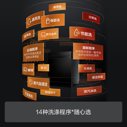 FOTILE dishwasher 02-V16 embedded household 19 sets of large-capacity independent steam sterilization patented high-energy bubble washing household appliances embedded dishwasher independent steam sterilization 02-V16 (black)