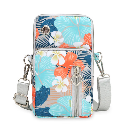 Prairie Carving Mobile Phone Bag Women's Crossbody Mini Small Bag Arm Bag Summer Cloth Mobile Phone Bag Vertical Hanging Neck Portable Wrist Coin Purse Tropical Style