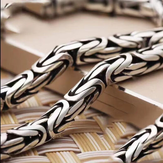 FKP Thai silver keel chain S999 sterling silver dragon head necklace men's retro style domineering trendy male personality ruffian handsome sense 6M dragon head necklace (retro color) Fat Donglai same style