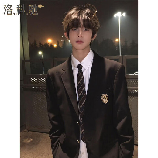 Lokochi Japanischer College-Stil Dk Boys Uniformanzug Anzug Heißblutes College School Uniform Schöne JK-Anzug Jacke Drei-teilige Set [schwarzer Anzug + weißes Hemd + Schwarz XL 135-150jin [Jin gleich 0,5 kg] kann getragen werden