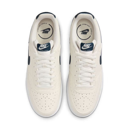 Nike Men's Chaussures 2025 Été Nouvelle version simple Air Force One Court Sports Chaussures Couleur de blé Contrôle HQ4867-101 Sail blanc / Ortel Deep Sea Blue 45