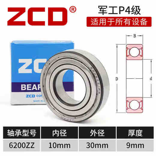 ZLZ高速电机轴承6200 6201 6202 6203 6204 6205 6206 6207 ZZ RS 6210铁盖 进口航空品质P2级