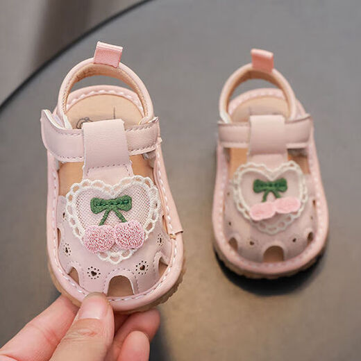 Baby Sandalen Mädchen nicht rutschernde atmungsaktive Prinzessinschuhe weicher Sourentasche-Zoe-Anruf Schuhe für Babys und Kleinkinder Sommer Neue Kleinkindschuhe Rosa Größe 18 Größe 12,5 cm Innenlänge / Empfohlene Fußlänge 12 cm