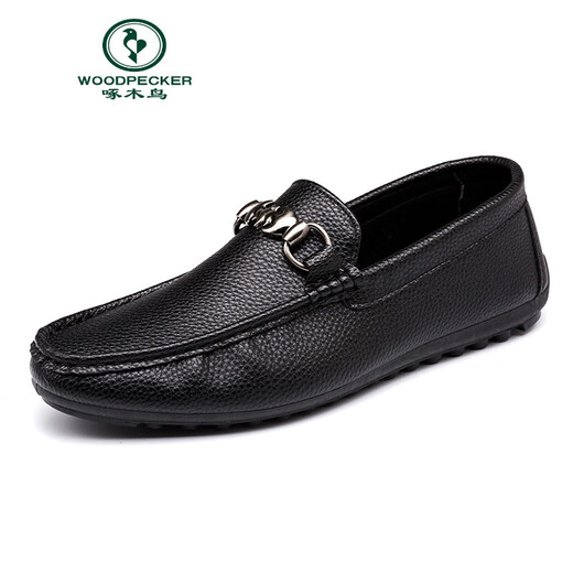 Specht Frühling und Sommer Neue Herren Beanie Schuhe Lazy Schuhe Low top treibende Lederschuhe weiche Oberfläche Weiche Sohle trendige Männer lässige Schuhe White 9230 44