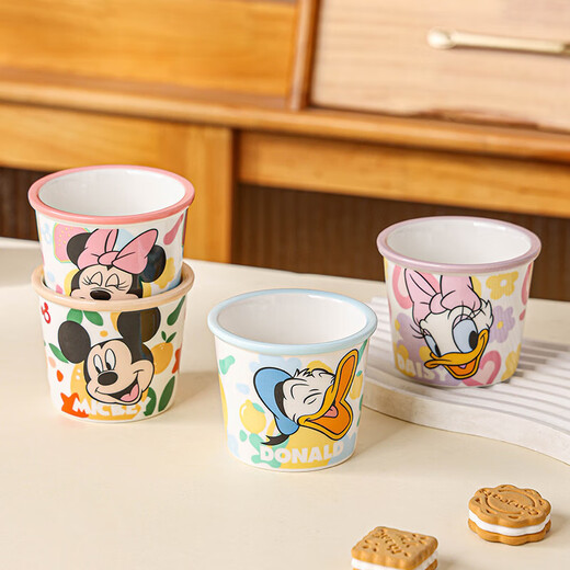 Ceramic Tea Cup Disney Cartoon Ice Cream Cup Cake Cup Microwaveable 2025 New Exquisite Girls Cold Drink Cup Small Daisy
