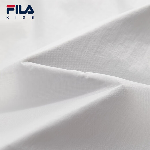 FILA Children's Sun Protection Clothing 2025 Autumn New Loose Hooded Woven Jacket for Boys, Middle and Large Children Standard White-WT 160