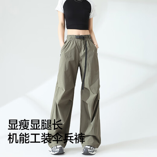 回力（Warrior）机能工装伞兵裤女2025夏季潮流户外登山徒步运动休闲通勤两穿长裤