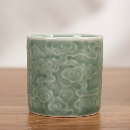 Chinese Xiangyun Longquan Celadon Tea Cup Master Cup Personal-Specialized Ceramic Large Single Cup Kung Fu Tea Set Tea Cup Celadon Xiangyun Master Cup*2 Pack 105ml