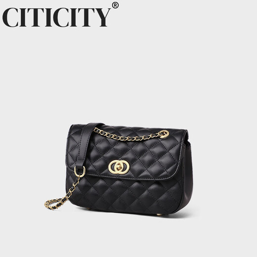 
CITICITY Bag Women's Bag Light Luxury Brand Women's Bag 2025 New Shoulder Bag Small Flavor Chain Crossbody Bag Gift Black