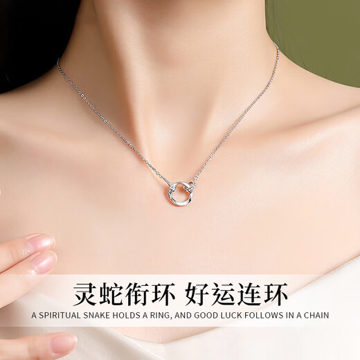 Chinese jewelry sterling silver snake double ring necklace for women 2025 new pendant anniversary birthday gift for girlfriend