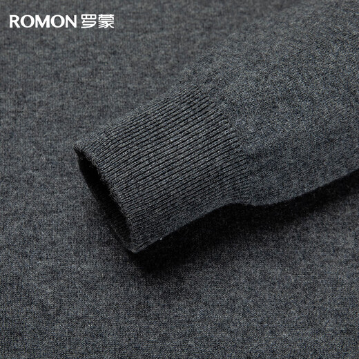 Romon 100% pure wool sweater men's autumn and winter simple solid color thin turtleneck sweater pullover bottoming shirt men's clothing