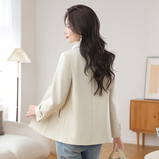 
Silk Cypress Small Trench Coat Coat Women's 2025 Autumn New Lapel Solid Color Long Sleeve Commuter Top