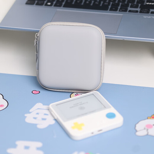 YWZR Word Machine Portable PU Waterproof Storage Bag Suitable for Baicizhan MAX Word Machine Storage Box Large Capacity with Net Pocket for Counting Word Machine Word Machine Gray PU Waterproof Suitable for Baicizhan MAX