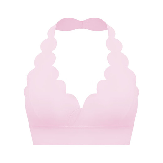 WISKII new style halterneck sports bra for women with chest padded sports vest for outer wear yoga wear fitness wear Pilates top for women ballet pink M