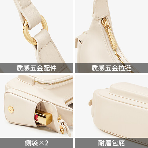 Cnoles Bag Women's Bag 2025 New Crossbody Bag Luxury High-end Sense One-Shoulder Armpit Bag Birthday Gifts for Girls White - New Holiday Gifts for Girls
