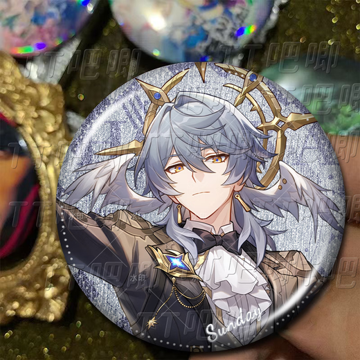 Yusen Ice Star Eisenkonzert Hayao Huangquan Sonntag Fan Animation Mizuko Creative Badge Double Flash Barji School New Valley H3527 Jingyuan [Yintang] -58mm Double Flash Barji