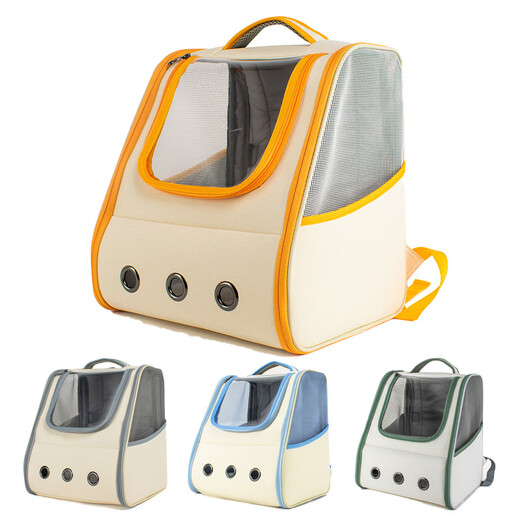 
New versatile cat bag, portable space capsule breathable large capacity bag, cat backpack pet supplies 6627-transparent pink pet backpack
