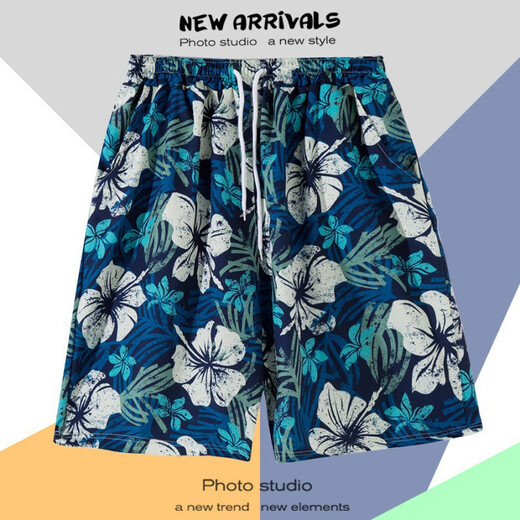 ConNORTON travel loose large size trendy beach pants men's quick-drying five-point casual pants Sanya island vacation shorts South T6626 pants M