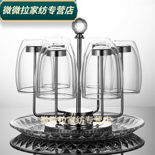 拓扑杯架不锈钢挂杯子架子置物架创意玻璃杯沥水架家用茶杯收纳 杯架3527金镜面方盘