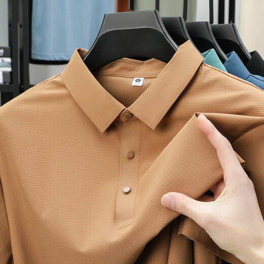 ZZANG / INS LUMBRE LUXE LUXE LUXEUR HEUR DE GLACE SENS SENS SENS SENS SECTRAIRE POLO CHETRAGE MENS MEN'S NOUVEAU T-shirt de revers décontracté Top 12357 METTERS APPRICOT COLOR 4XL (recommandé 180-200 Jin [Jin est égal à 0,5 kg]))