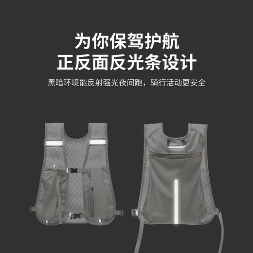 OEMG Running Marathon Outdoor Mountain Cycling Backpack Hiking Vest Breathable Water Bag Sports Vest Travel Bag Water Bottle Titanium Silver丨36x30CM