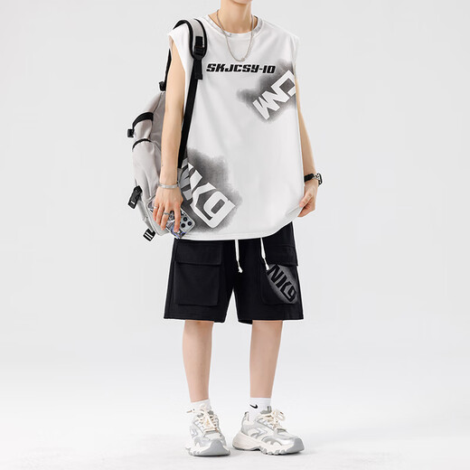 
Boledi teenager summer suit trendy boy high school junior high school students casual ice silk sleeveless T-shirt big children sports vest TZ6172 light green (vl+shorts) high quality 160 M 70-90Jin [Jin equals 0.5 kg]