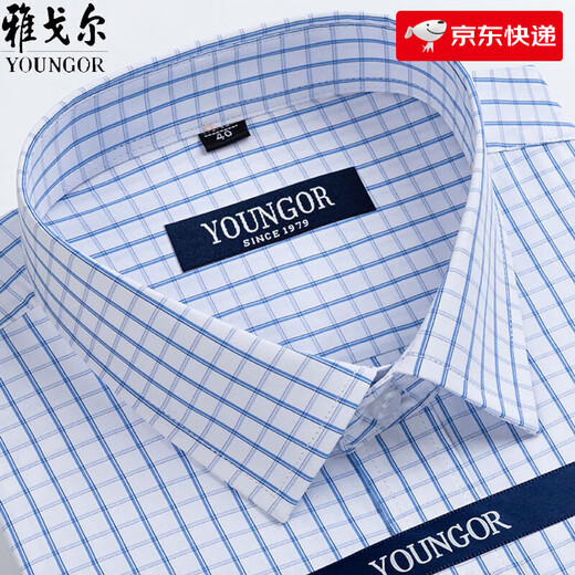 
Yageor flagship official store short-sleeved shirt men's summer middle-aged casual business iron-free plaid professional shirts Short-sleeved DX6636 41 suggestions [130-155Jin[Jin equals 0.5 kg]]