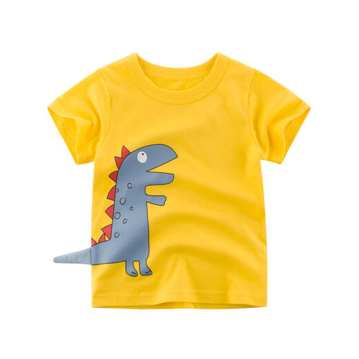 TTPMER Summer Boy Kurzarm T-Shirt Cotton Cartoon Dinosaurier Design Ins Style 9716 Militärblau 110