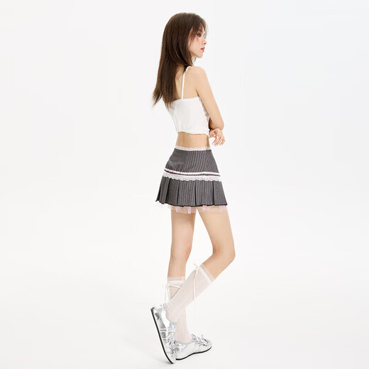 学院风百褶裙半身裙女夏季2025新款高腰显瘦超短裙包臀 T693 S