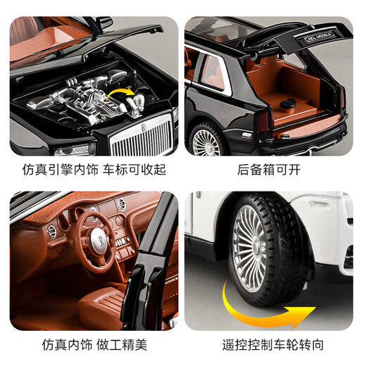 Zhouke 25 ferngesteuertes Spielzeugauto, Legierung, sprühbares Auto, Jungenmodell, Elektroauto, Kindergeburtstag, Kinder-Elektroauto, verbesserte Version, 2 Sätze Akkupack Daben S600, Schwarz und Weiß