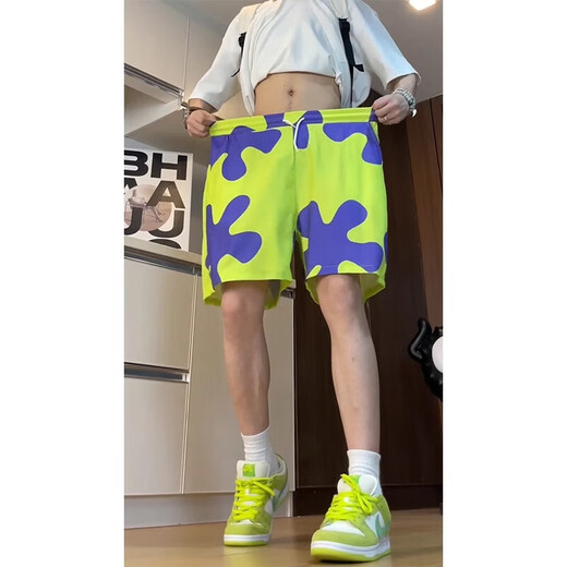 Patrick Star joint shorts men's summer 2025 new basketball sports ice silk quick-drying five-point beach pants D85 Patrick Star ice silk 3XL recommended 160-180Jin Jin equals 0.5 kg
