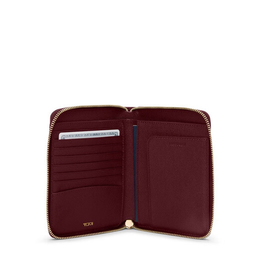TUMI anti-theft passport bag for traveling abroad, business trip, wallet, card bag, gift business, 2025 new portable men's and women's luxury wine, exquisite wine red 6*4.5 inches/15*11.5 cm